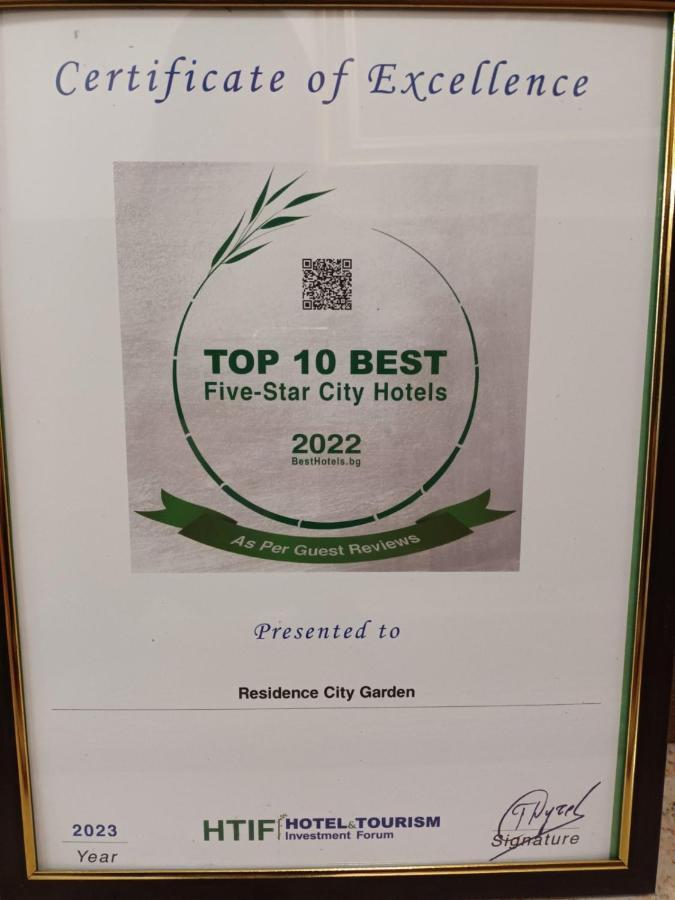 Residence City Garden - Certificate Of Excellence Top 10 Best Five-Stars City Hotels For 2024 Awarded By Htif Płowdiw Zewnętrze zdjęcie